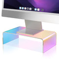 NiHome Iridescent Acrylic Computer Monitor Stand, Acrylic Laptop/PC/Desktop Stand Riser for Desk, Durable, Ergonomic Design, Space Saving fo