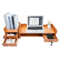 Stand with 3 Drawers Wooden Desk Organizer with Drawers Supplies Tabletop Desktop with Phone Holder