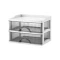 Oneshrt 2 Drawer Desktop Storage Unit, Transparent Cosmetics Storage, Multifunctional Multi-layer Drawer Desktop Stor...