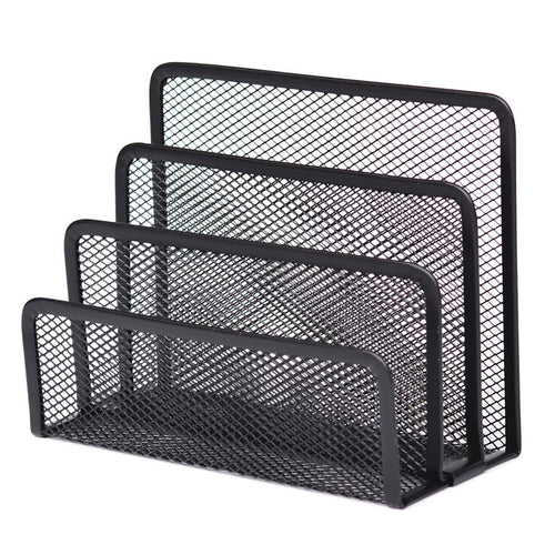 1Pcs Desk Mail Organizer, File Holder Letter Sorter with 3 Vertical Upright Metal Mesh Compartments Document, Filing,...