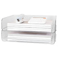 Paper Tray Organizer for Desk, 2-Tier Desktop Organizer, Transparent Acrylic Office Supplies Holder, Ideal for Office...