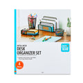 4-Piece Metal Desk Organizer Set, Black