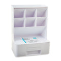 White Tall Organizer Plastic Desktop Organizer