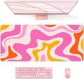 Pink Desk Mat Desktop, Computer Large Mouse Pad for Desk, Gaming Desk Pad Matt, Mousepad with Non-Slip Base, Cute XXL...
