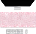 Pink Glitter Desk Mat, Desk Accessory, Cute Workspace, Trendy Workspace, Trendy, 35.4x15.7in Large Gaming Mouse Pad, ...