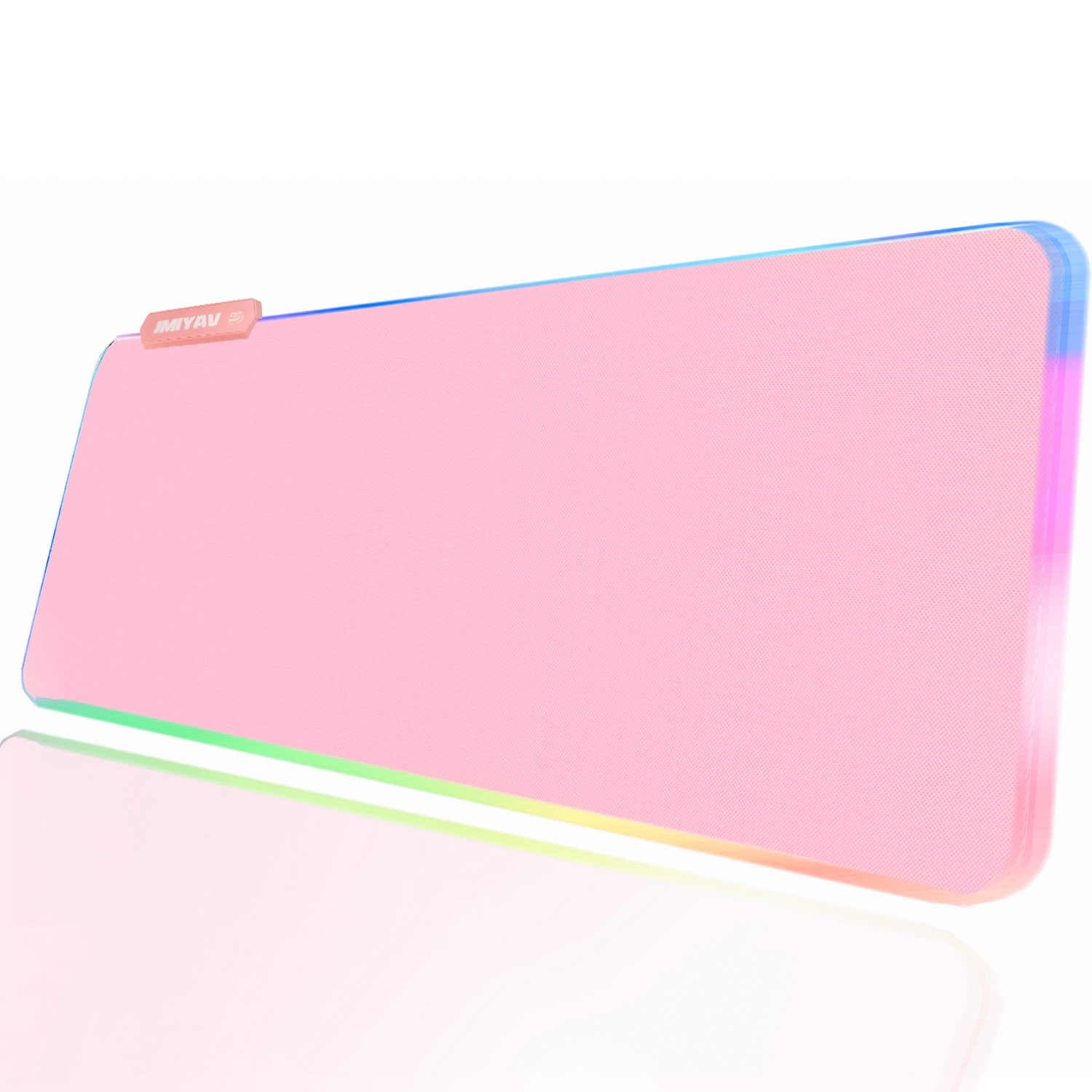 Pink RGB Gaming Mouse Pad 31.5x12 Inch PC XL Large Extended Glowing Led Light Up Desk Pad Non-Slip Rubber Jmiyav Base Computer Keyboard and