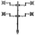 Quad LCD Monitor Fully Adjustable Desk Mount Stand | For 4 Screens 17" to 32"
