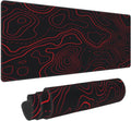 Red Black Topographic Mouse Pad Large Gaming Desk Mat Computer Mousepad XL Long Non-Slip Laptop Keyboard Mat for Offi...