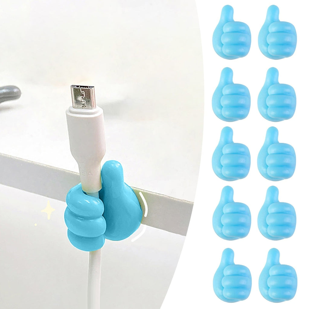 SLUOHZXI 10Pcs Cable Clips, Thumb Cord Holders, Silicone Wall Hook Cord Organizer for Desk Wall Car Nightstand, Cord Clips, Wire Holders, Ph