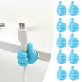 SLUOHZXI 10Pcs Cable Clips, Thumb Cord Holders, Silicone Wall Hook Cord Organizer for Desk Wall Car Nightstand, Cord Clips, Wire Holders, Ph