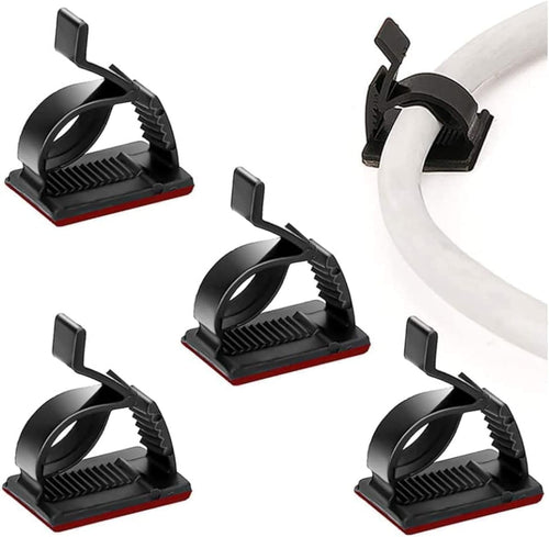 50Pcs Adjustable Cable Management Clips, Adhesive Organizers Sticky Wire Clips Cord Holder for TV PC Ethernet Under D...