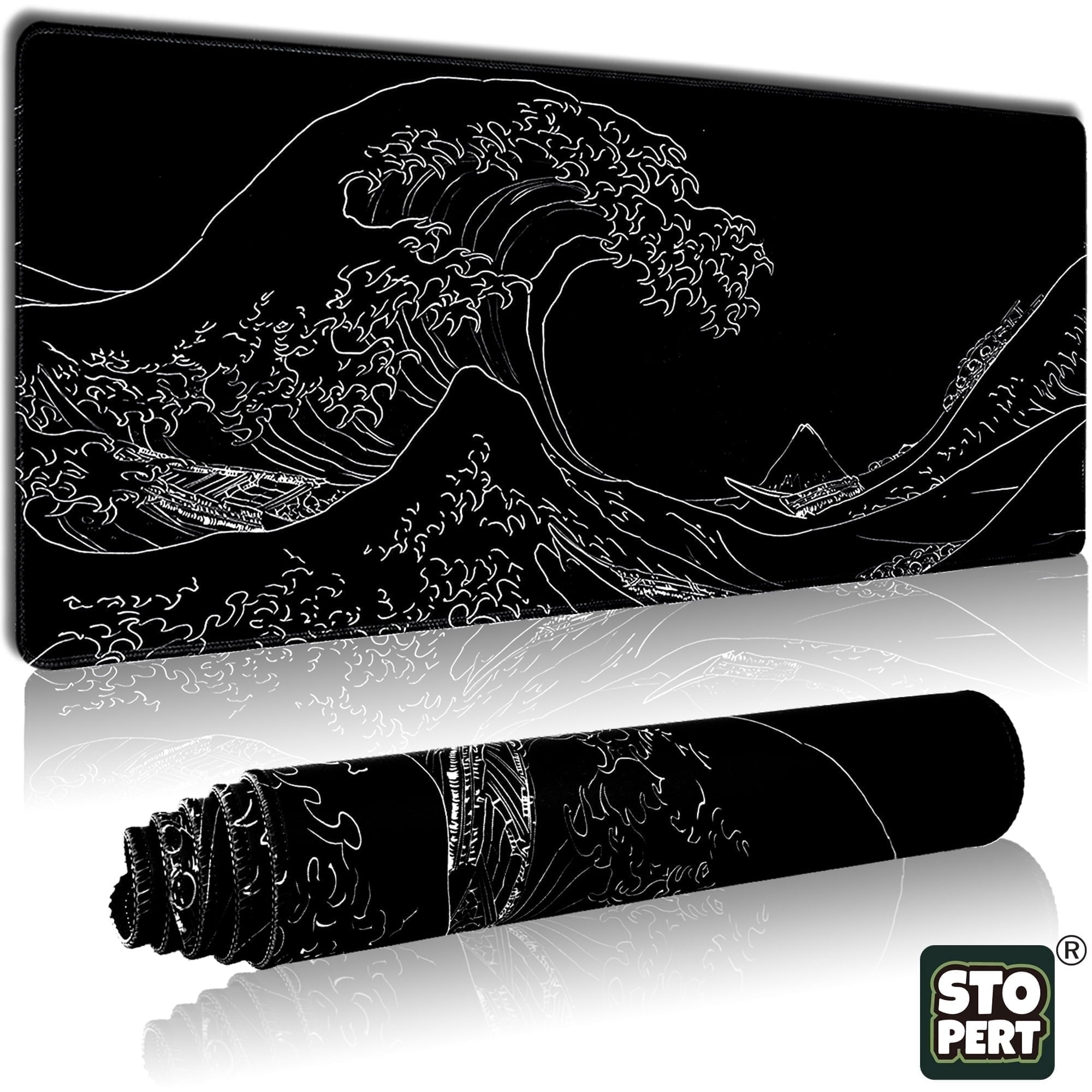 Large Gaming Mouse Pad - STOPERT XXL Extended Waterproof Desk Mat, 31.5"x11.8" Computer Keyboard Mouse Pad with Stitched Edges & Non-Slip Ru
