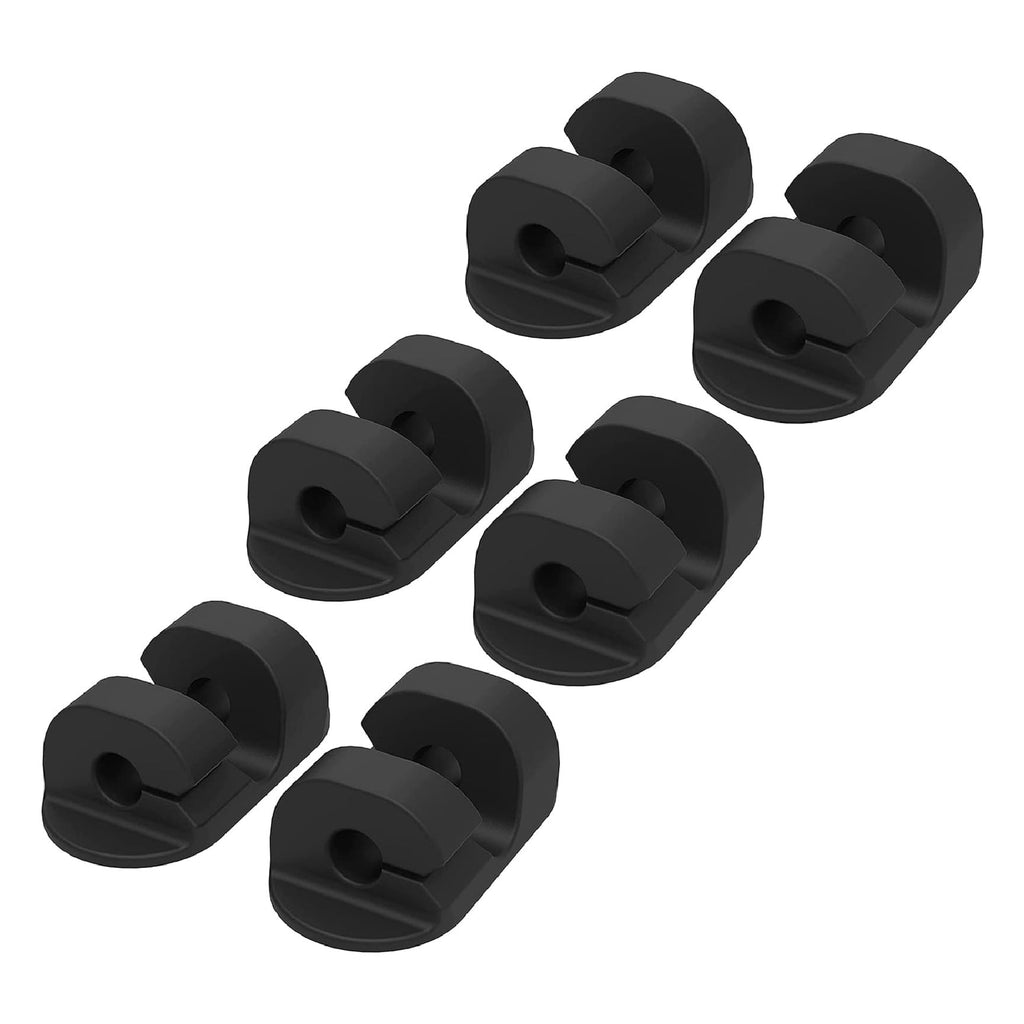 StickEm 6 Pack Adhesive Cable and Wire Management Organizer Clips Holders Black