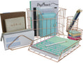 5-Piece Organizer Set for Home and Office, Copper Metal Storage Set