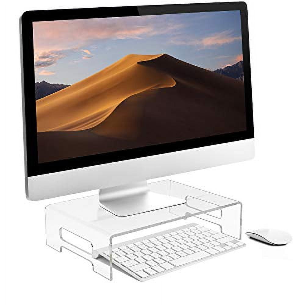 Acrylic Monitor Riser Stand with Carry Handle, Clear