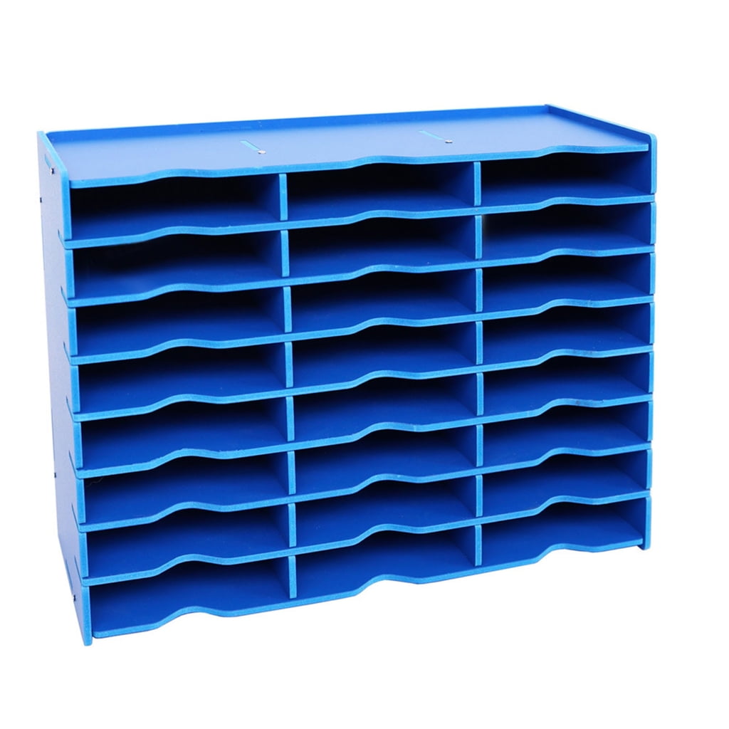 Space Saving Desk Storage Container with Multiple Sections Colorful and Sturdy PVC Organizers for Everyday Use