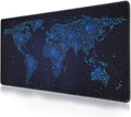 Stars World map Mouse pad (31.5x11.8 in) Extended Gaming Mousepad Non-Slip Rubber Base Desk mat for Desktop with Stit...