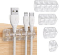 Syncwire Cable Clips Cord Holders Self Adhesive Cord Organizer Cable Management for Desk, Home, Office - Clear