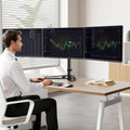Heavy Duty Fully Adjustable Motion Mount Fits 3 Screens to 27 inch ing Desk with Base and Management 22 lbs Weight Ca...