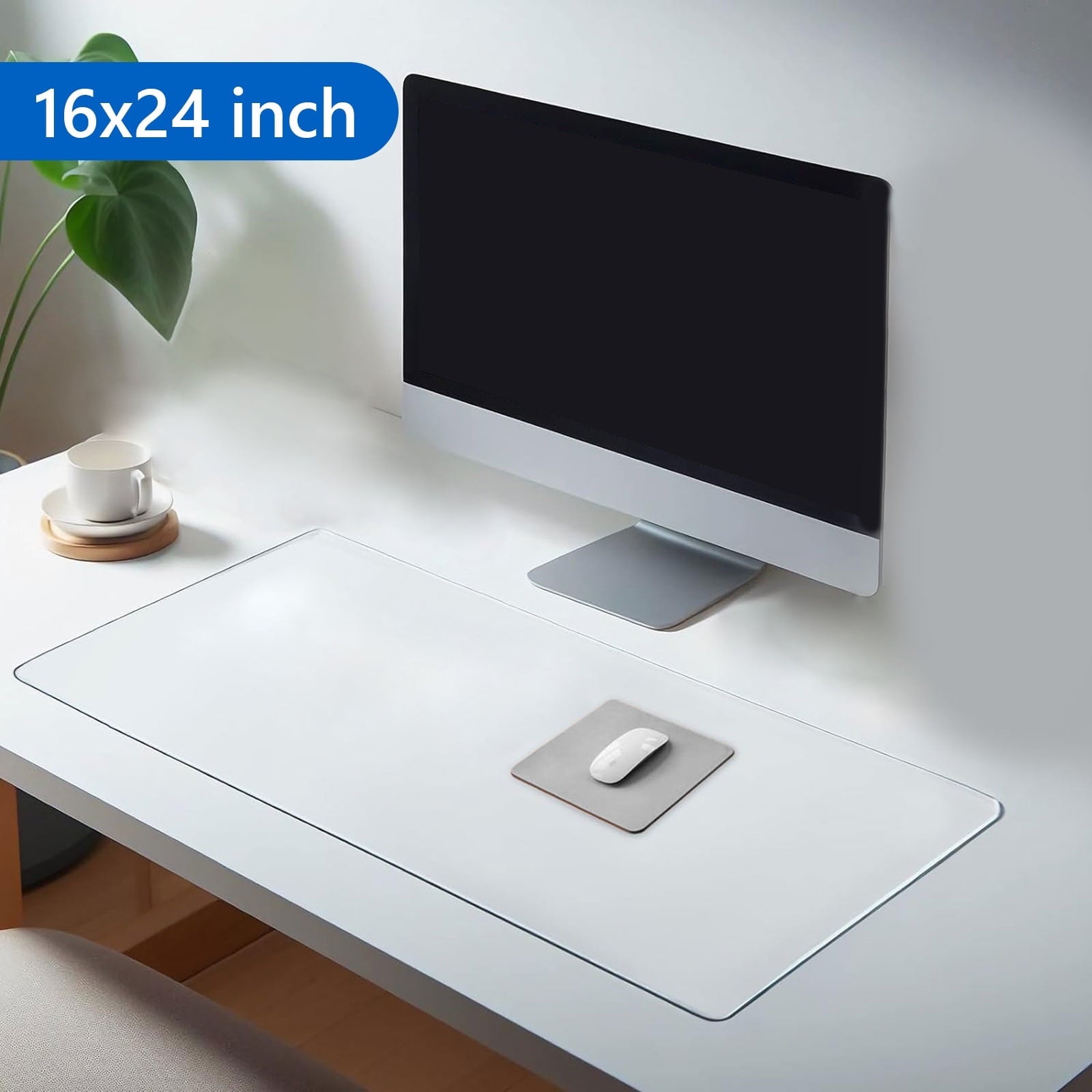 Clear Desk Pad Desk Protector Mat 16 x 24 inch Transparent Table Protector for Coffee Table Writing Desk