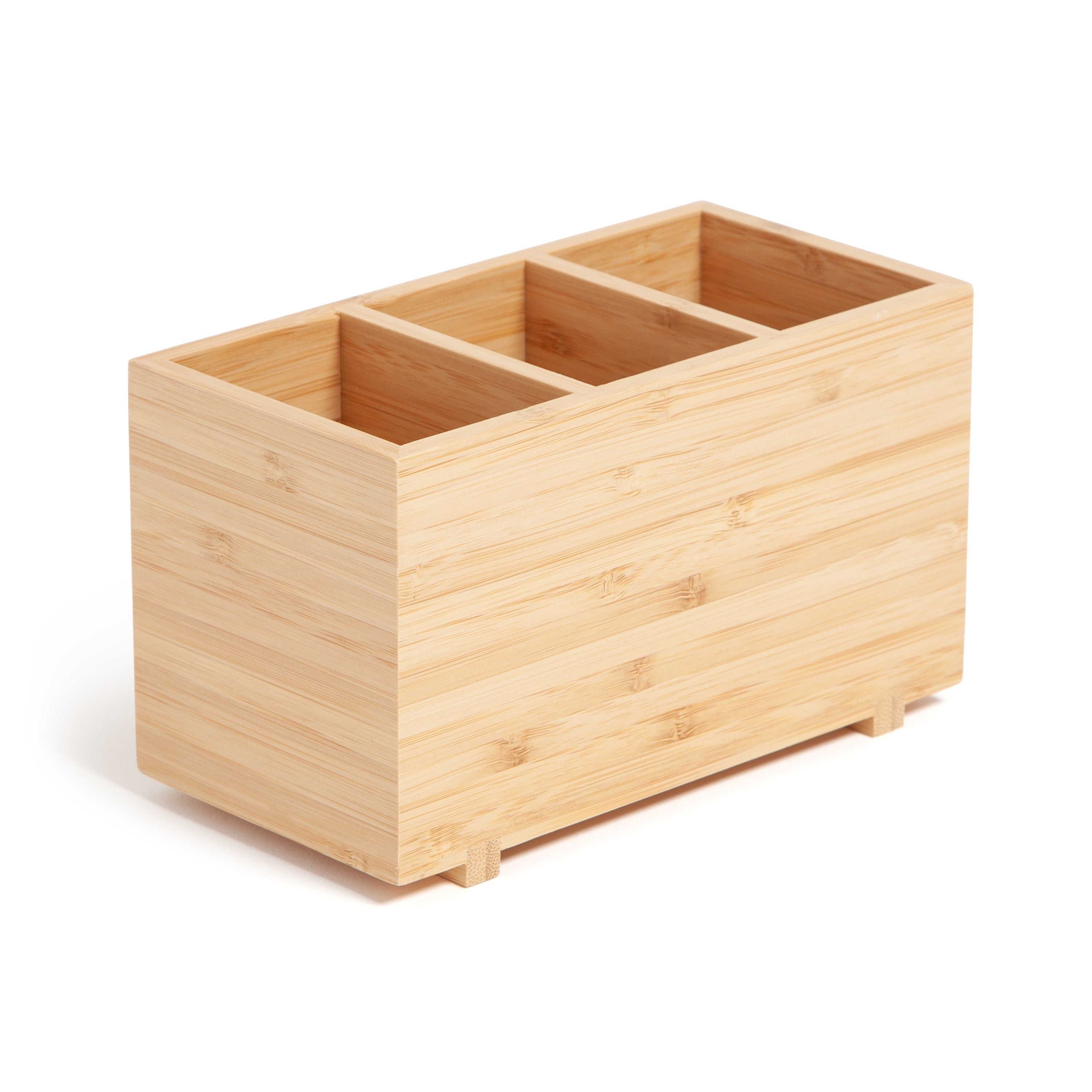 Desktop Organizer, 7" x 3.5" x 4.2", Bamboo, Made of Natural Materials