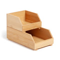 Stacking Bins, Set of 2, 4.5" x 7.7" x 5", Bamboo, Made of Natural Materials