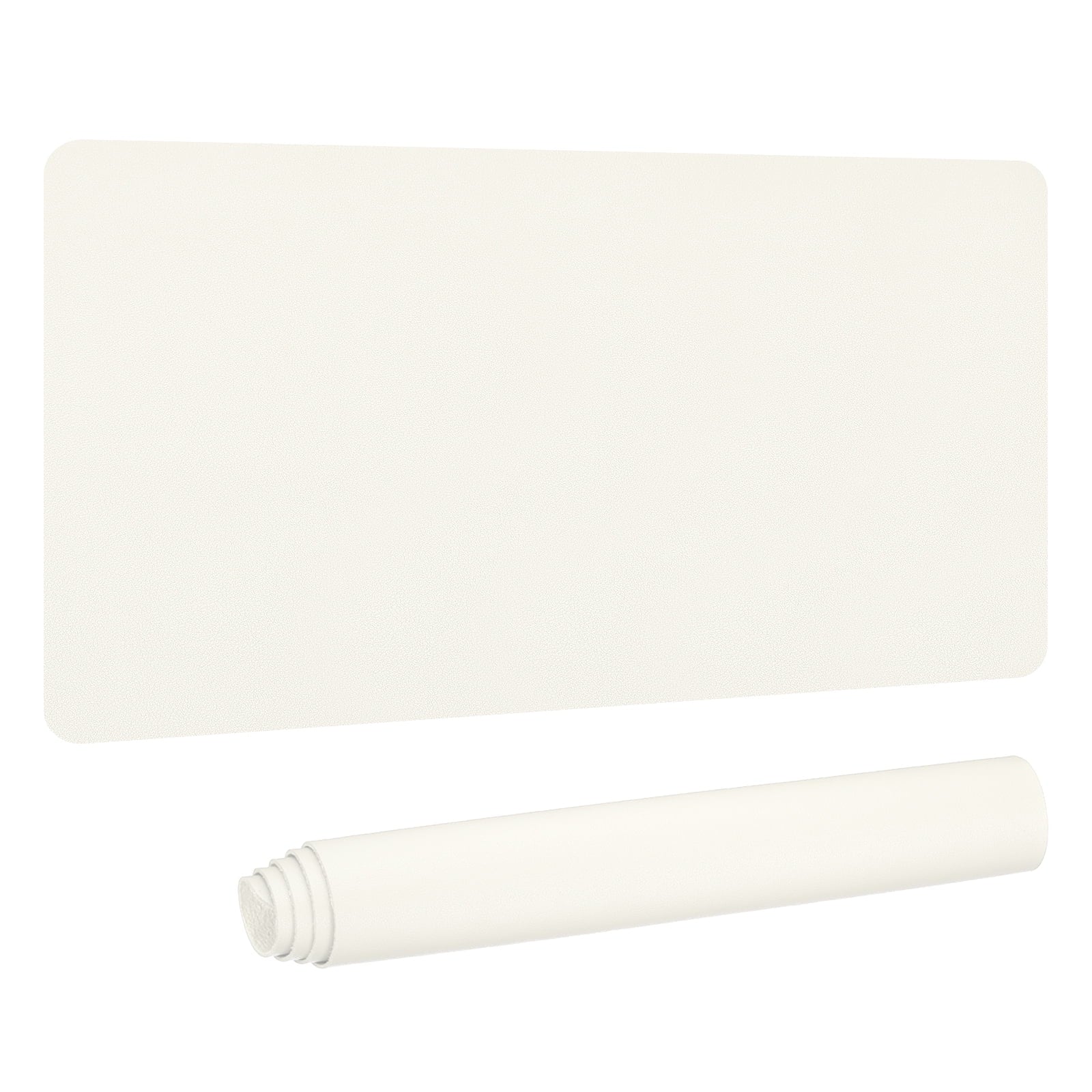 31"x15" Large Desk Mat, PU Leather Dual Side Large Desk Pad, White