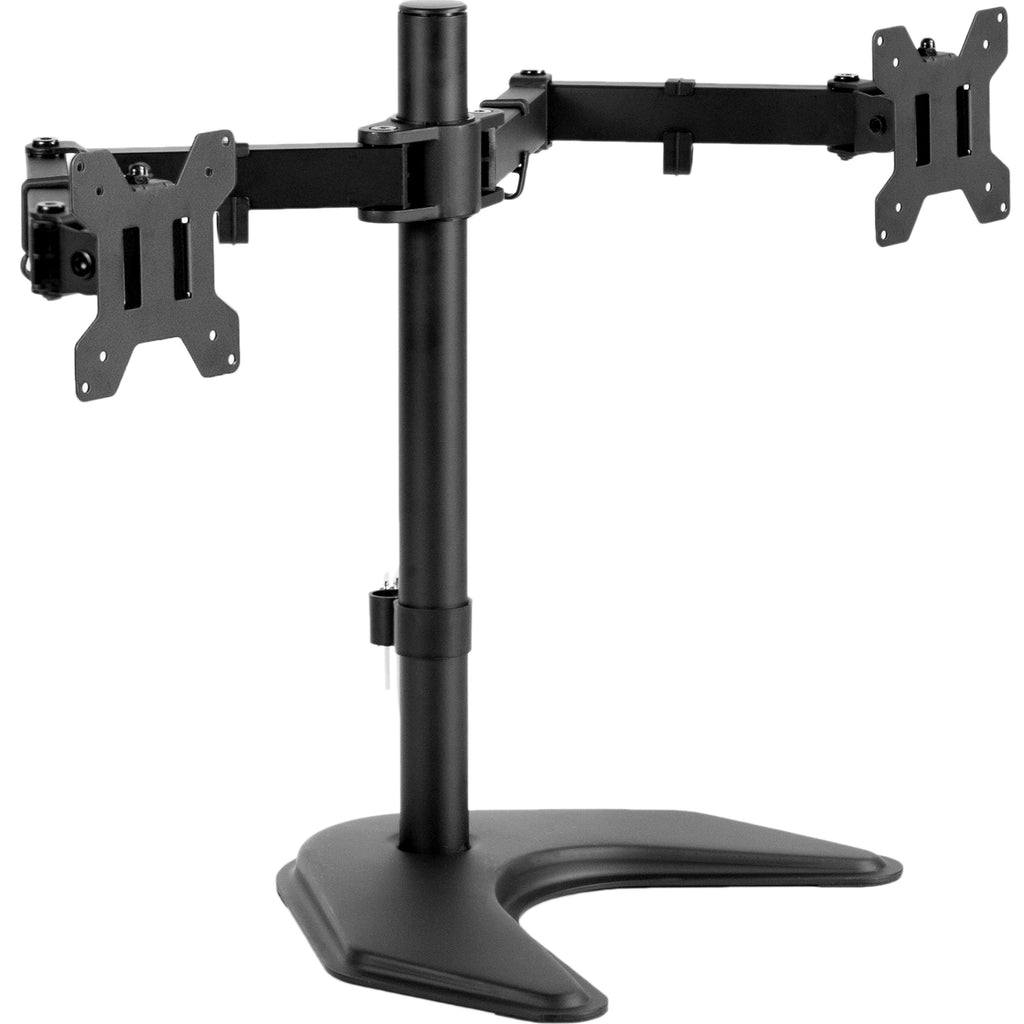 Black Dual Monitor Articulating Desk Stand Mount, Fits Up to 27" Screens
