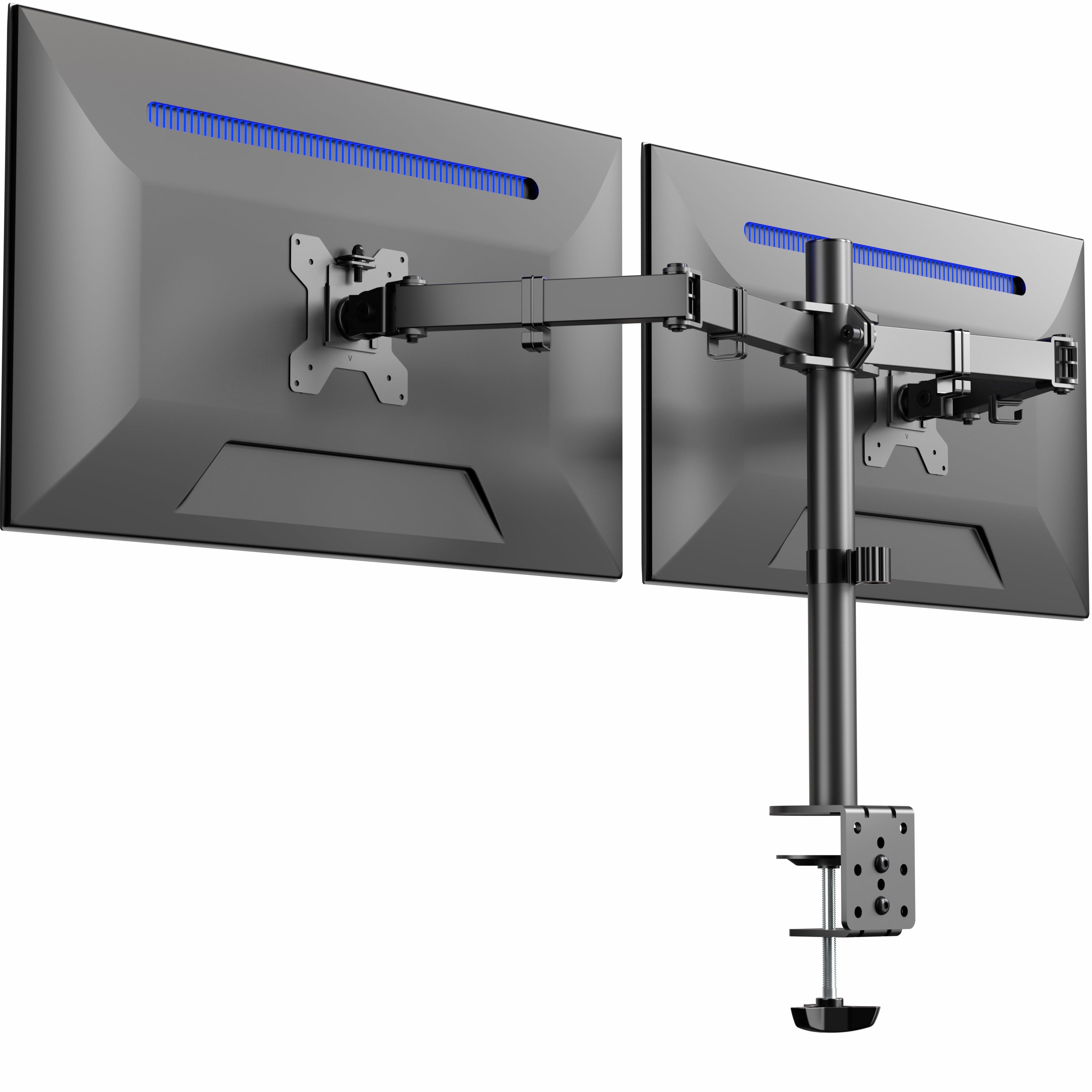 Black Dual Monitor Desk Mount Adjustable Stand, Fits Screens up to 32"