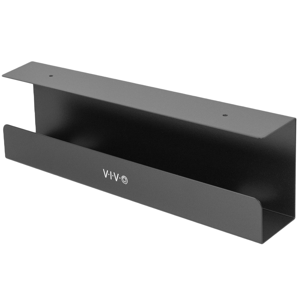 Black Under Desk 17" Cable Management Tray, Wire Organizer, Cord Holder