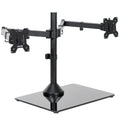 Dual Computer Monitor Mount with Glass Base for 2 Ultrawides up to 38"