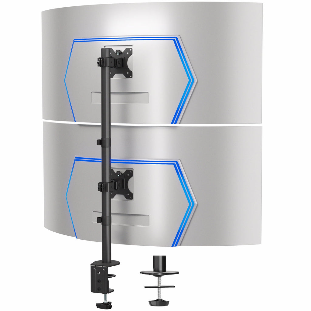 Dual Ultrawide Monitor Desk Mount, Adjustable Stand for 2 Screens up to 45"