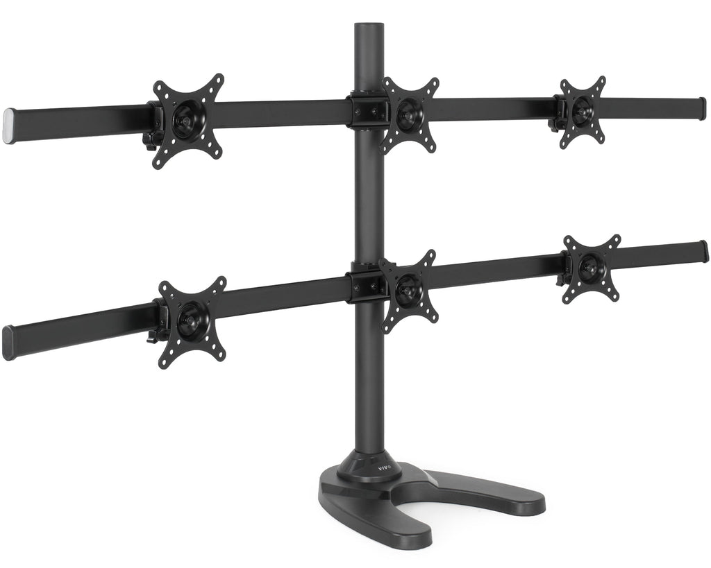 Hex Computer Monitor Desk Mount Stand, Heavy Duty, 6 Screens up to 27"