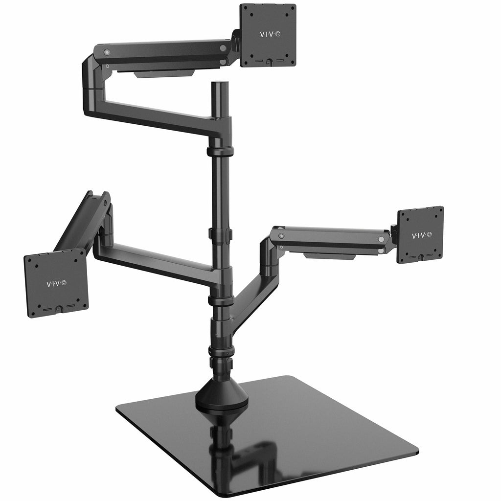 Pneumatic Triple Ultrawide Monitor Desk Stand, Up to 49 inch Computer Screens