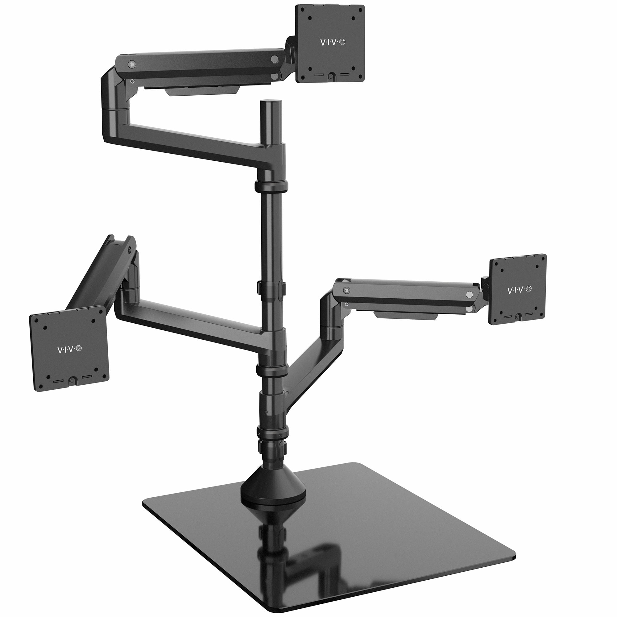 Pneumatic Triple Ultrawide Monitor Desk Stand, Up to 49 inch Computer Screens