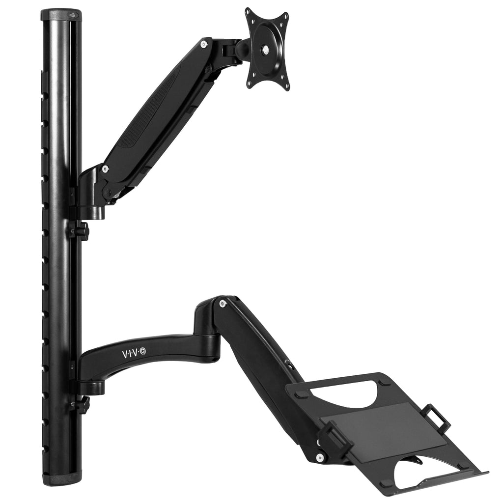 VIVO Sit Stand Adjustable Monitor Laptop Computer Workstation, Fits  27" Screens