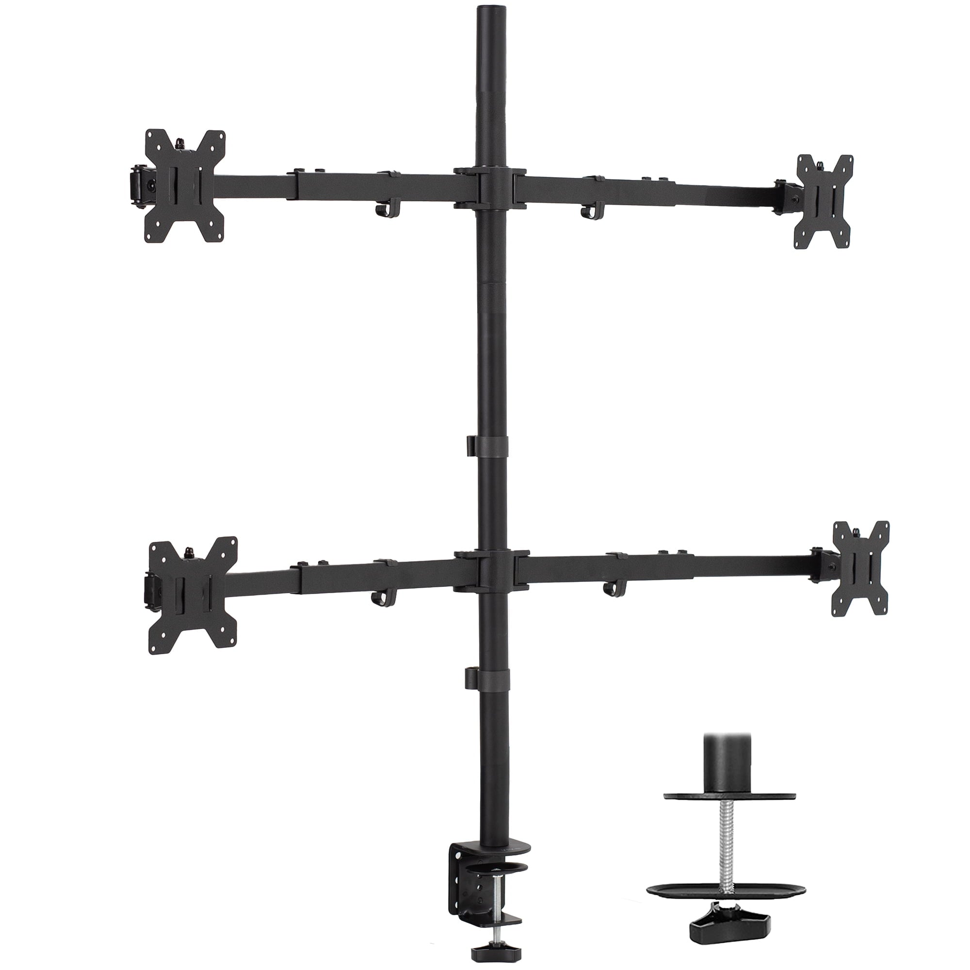 Telescoping Quad Ultra Wide 27" to 38" Monitor Heavy Duty Desk Mount Stand