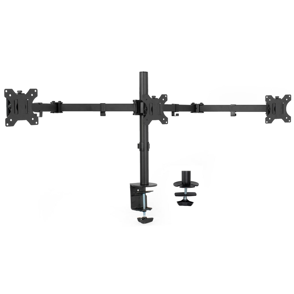 Triple Monitor Adjustable Mount Articulating Stand for 3 Screens up to 24"
