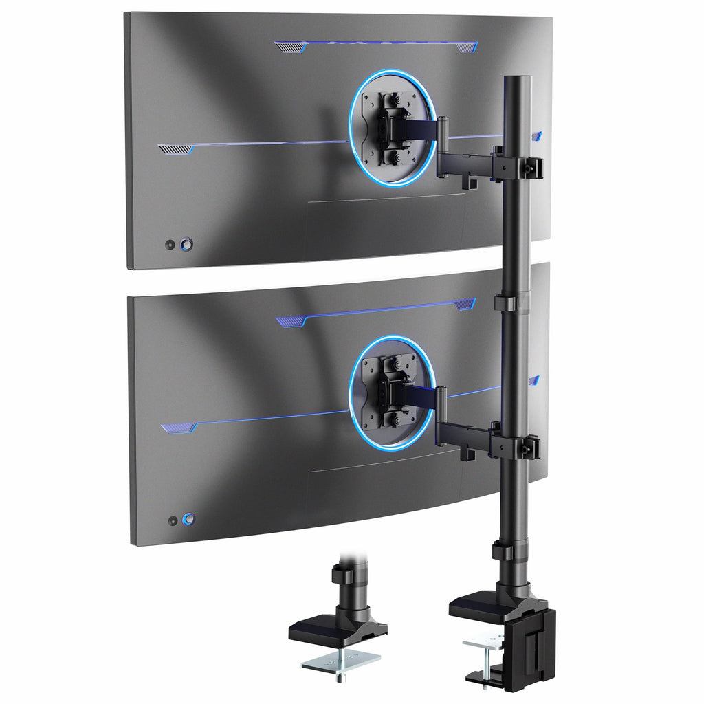 Ultra Wide Dual Monitor Mount, Tall Stand, Fits up to 43" Computer Screens