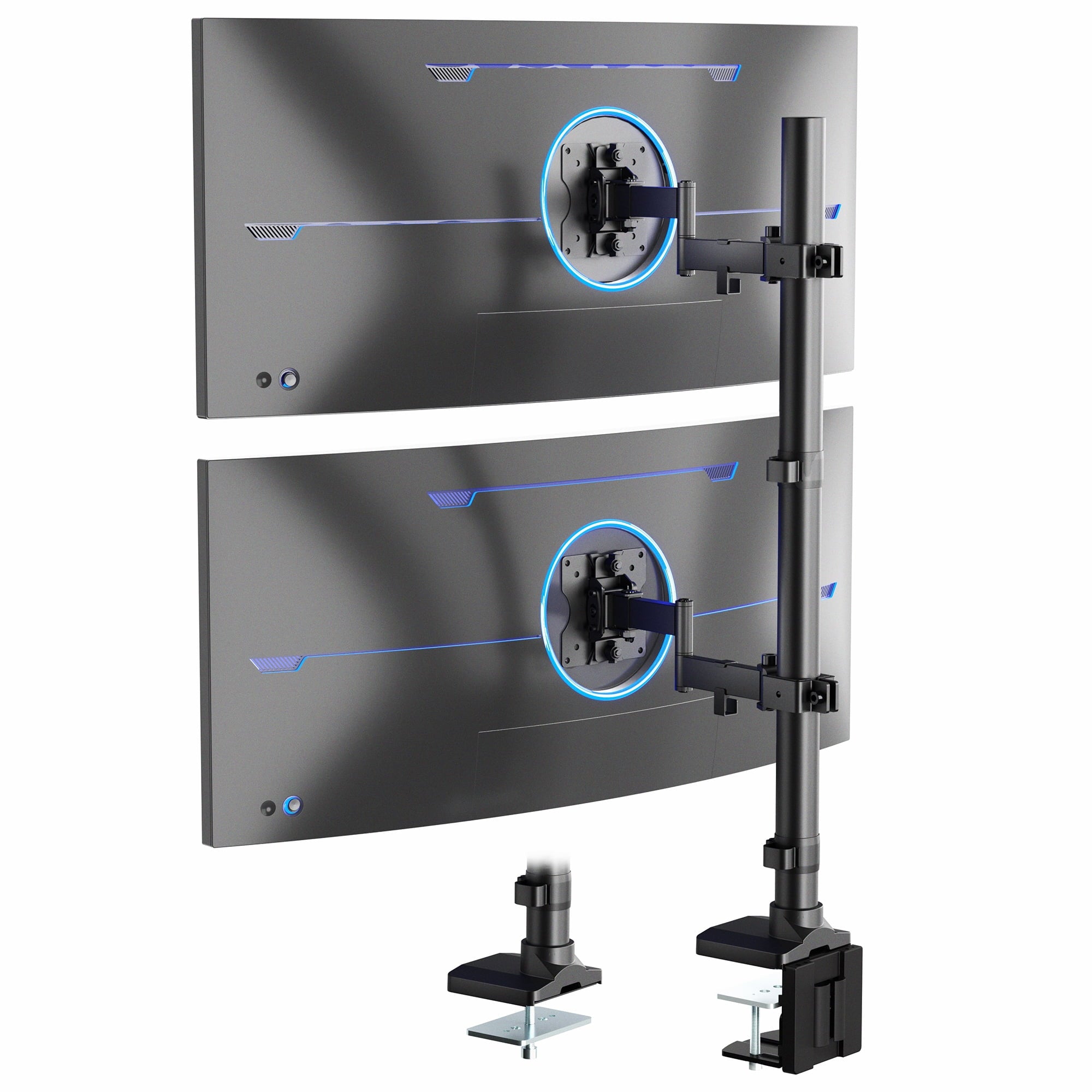 Ultra Wide Dual Monitor Mount, Tall Stand, Fits up to 43" Computer Screens