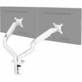White Dual 13" to 30" Computer Monitor Counterbalance Desk Mount Stand