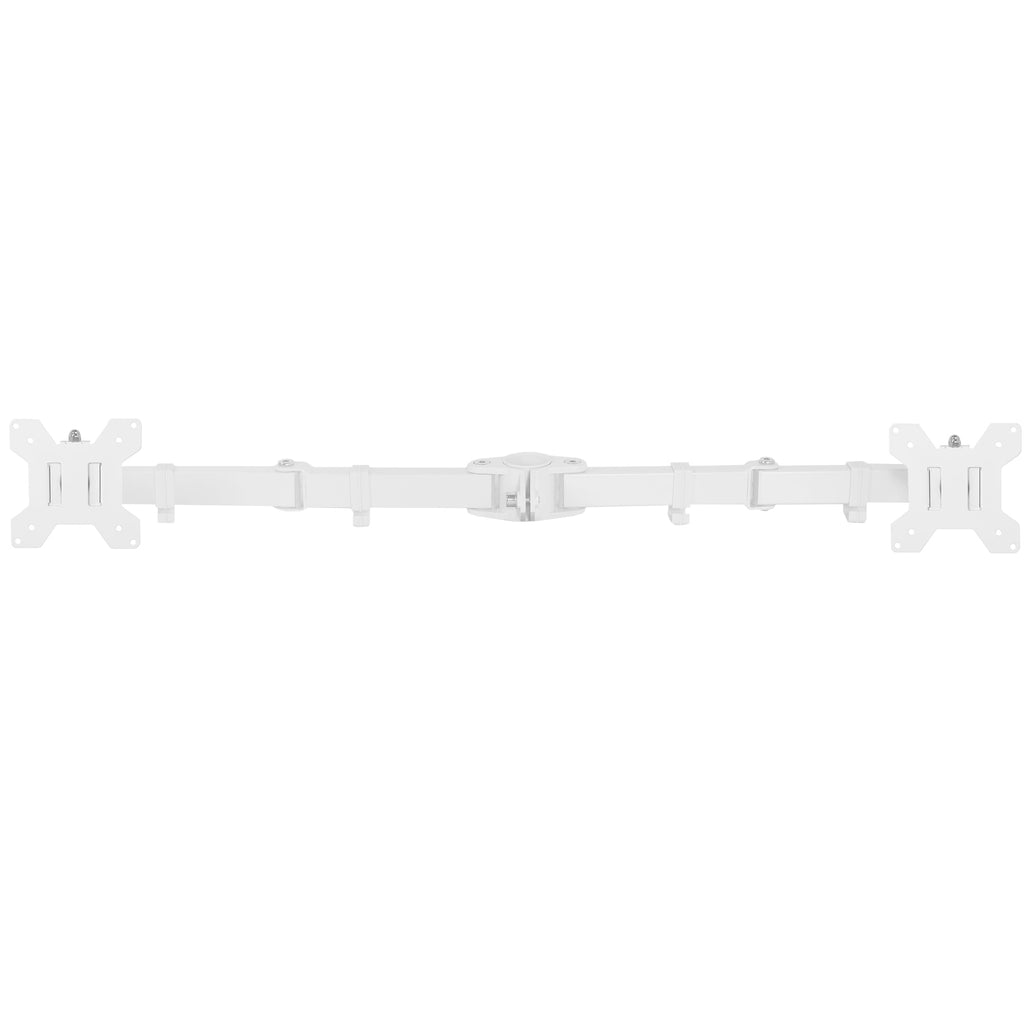 White Fully Adjustable Dual Monitor Arm for Desk Mount Stand