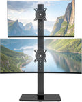 Vertical Dual Monitor Stand for 1734 Inch Screens, Stacked Monitor Mount with 33.3" Pole & 12 Height Settings, Freest...