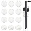 12-Pack White Silicone Cable Organizers with Adhesive Backing - Heavy Duty Cord Clips for Desk, Home & Office (Holds ...