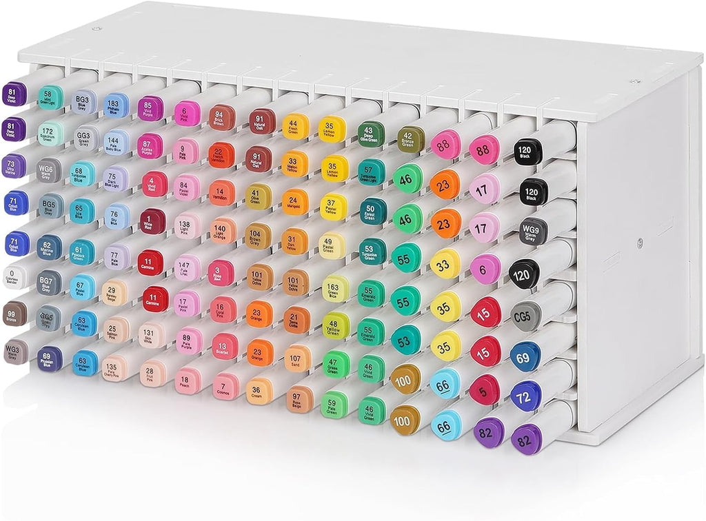 Wiher Marker Storage Organizer Marker Holder 120 Slots Marker Organizer for Desk with Removable Divider Art Marker Rack to Storage Markers P