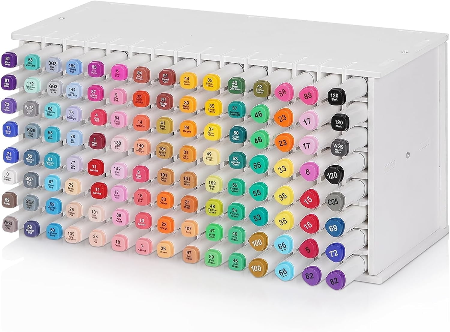 Wiher Marker Storage Organizer Marker Holder 120 Slots Marker Organizer for Desk with Removable Divider Art Marker Rack to Storage Markers P