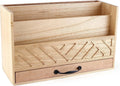 Wood Office Desk Organizers and Storage, Wood Mail Bill Organizer with Drawer for Desktop Organization, Desk Accessor...