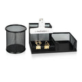 Mesh Pen Holder Desk Organizer with a Pencil Cup, 3 Compartmnets Desk Caddy, Helpful Sticky Note Holder and Paper Cli...