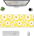 Yellow Daisy -Mouse Pad, Big Desk Mat, Extended Gaming Mouse Pad, Mouse Mat with Non-Slip Rubber Base ＆ Stitched, 31....