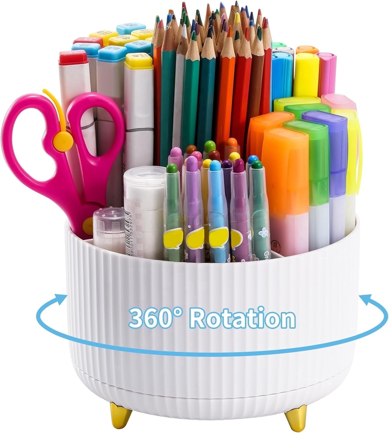 360 Rotating Desk Organizer 5 Compartments for Office Home